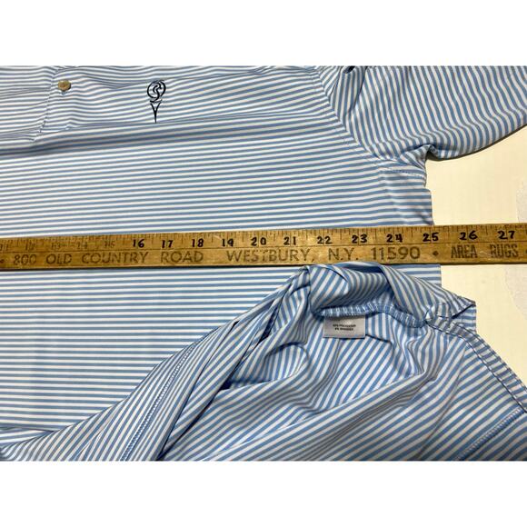 Peter Millar PGA Golf Stripe Pattern Summer Comfort Polo Shirt XL Mens Blue - Picture 5 of 7
